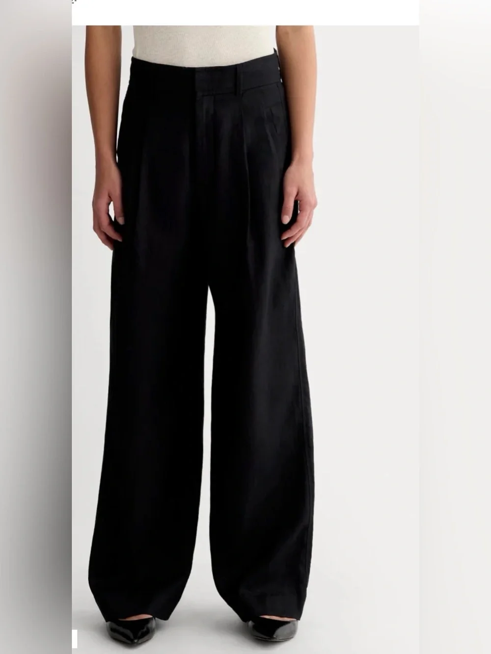 EVERLANE The Linen Way-High Drape Pant 100% European Flax , size 6